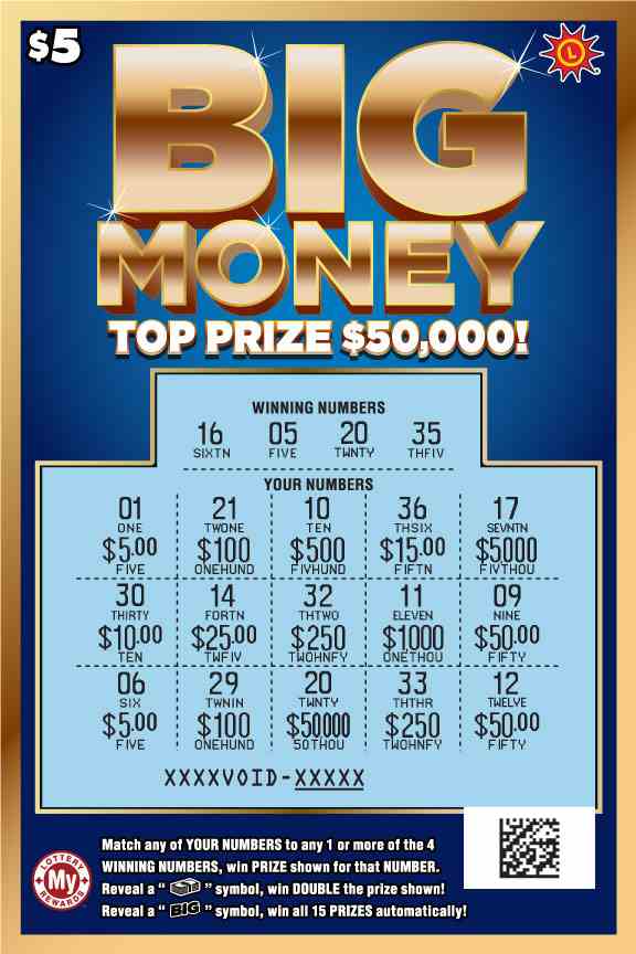 Big Money scratchcard - game number #732 - front-scratched