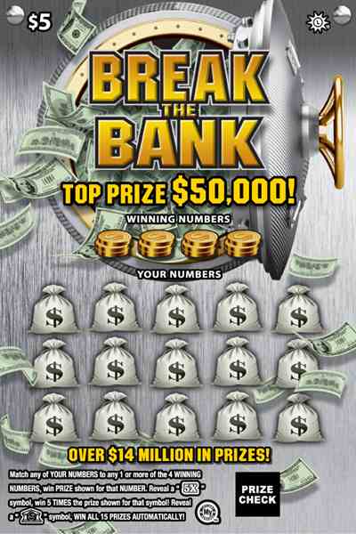 Break The Bank scratchcard - game number #761 - front