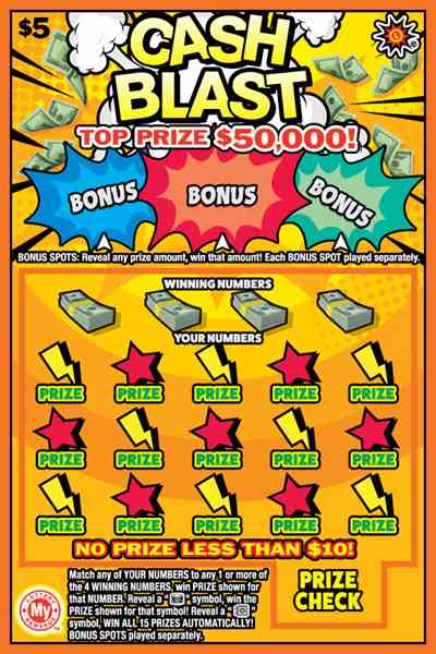 Cash Blast scratchcard - game number #750 - front