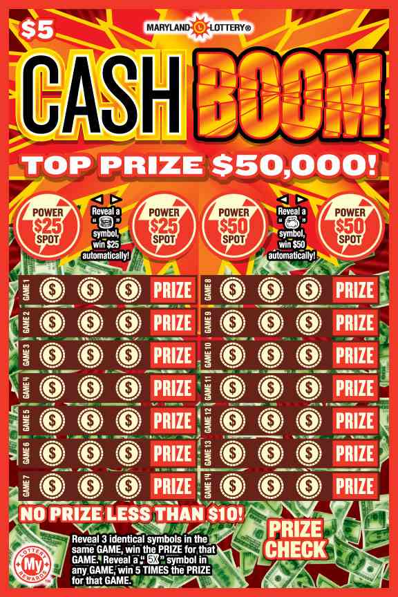 Cash Boom scratchcard - game number #652 - front