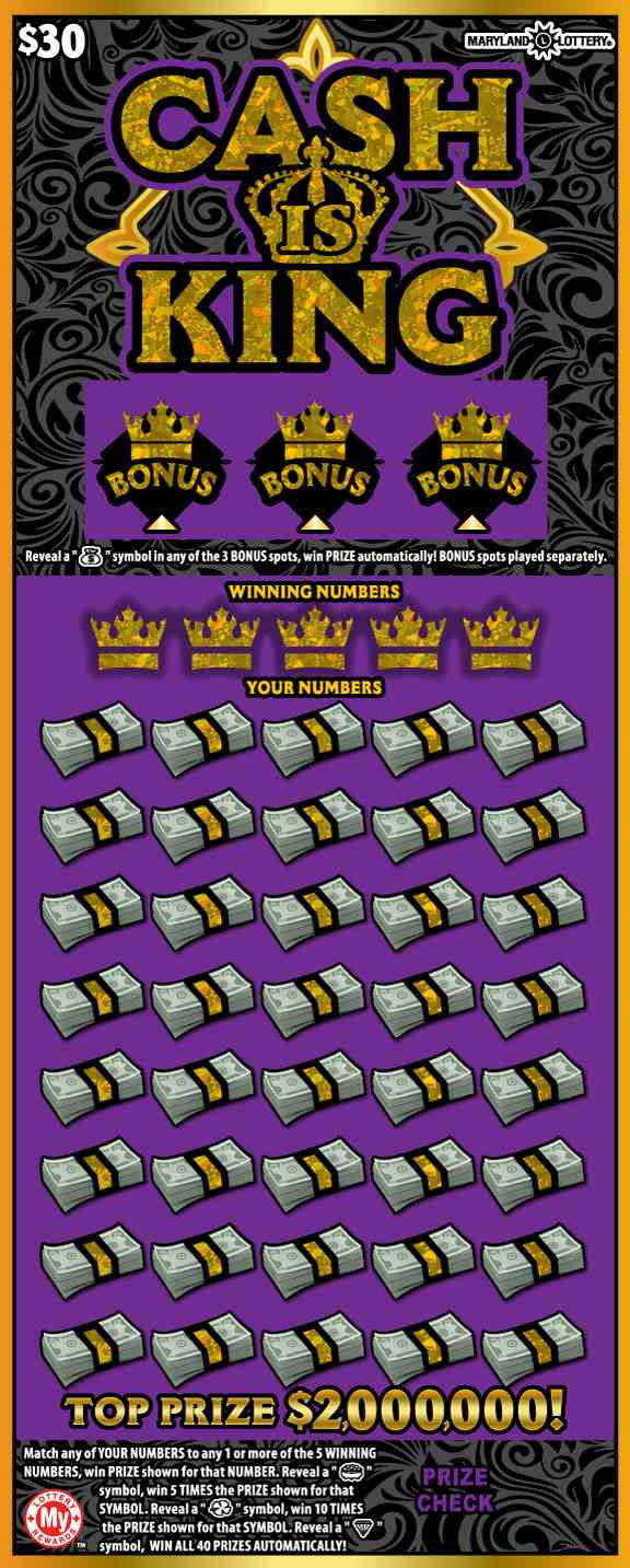 Cash Is King scratchcard - game number #603 - front