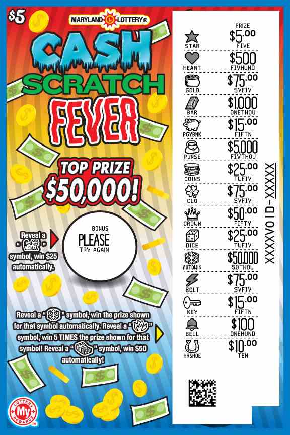 Cash Scratch Fever scratchcard - game number #755 - front-scratched