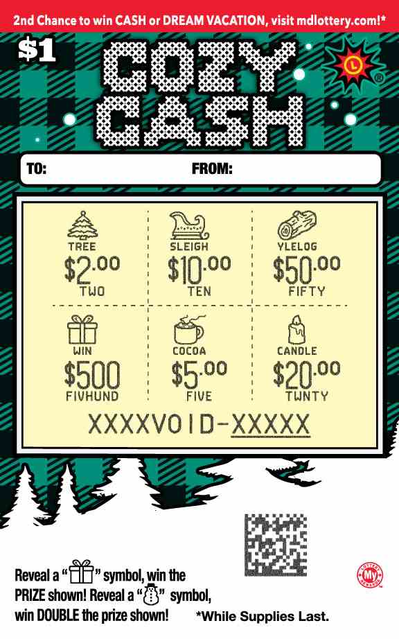 Cozy Cash scratchcard - game number #820 - front-scratched