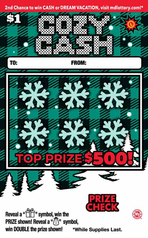 Cozy Cash scratchcard - game number #820 - front