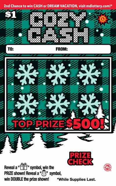 Cozy Cash scratchcard - game number #820 - front