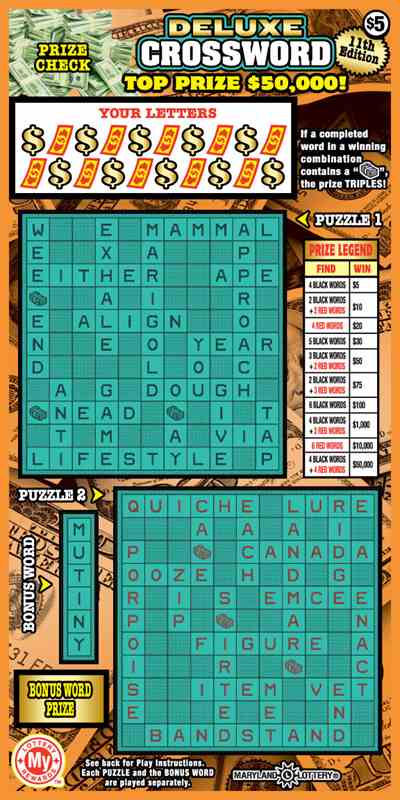 Deluxe Crossword scratchcard - game number #816 - front