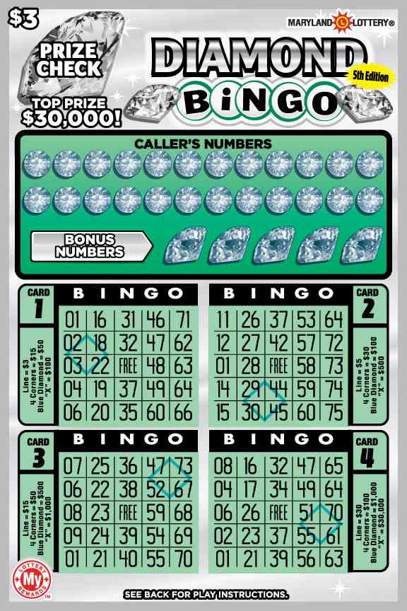 Diamond Bingo scratchcard - game number #696 - front