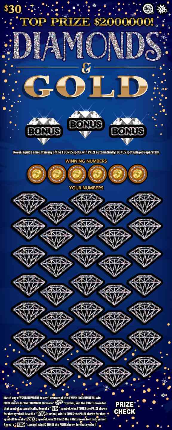Diamonds & Gold scratchcard - game number #797 - front