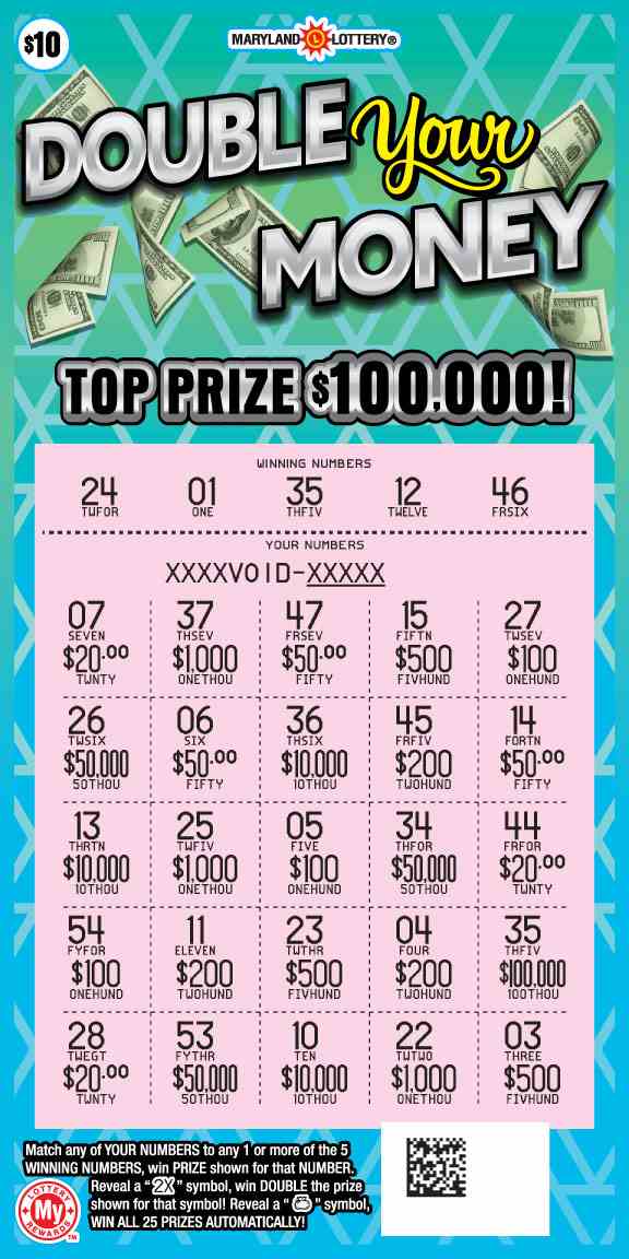 Double Your Money scratchcard - game number #757 - front-scratched