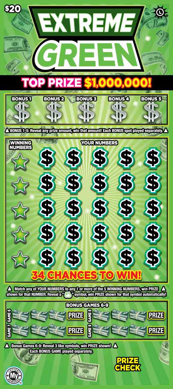 Extreme Green scratchcard - game number #811 - front