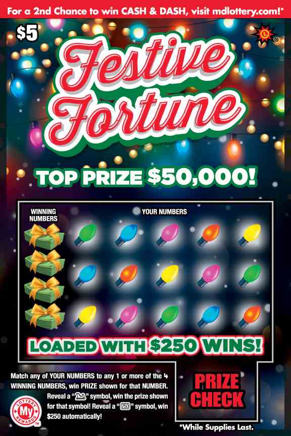 Festive Fortune scratchcard - game number #770 - front