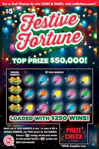 Festive Fortune scratchcard - game number #770 - front