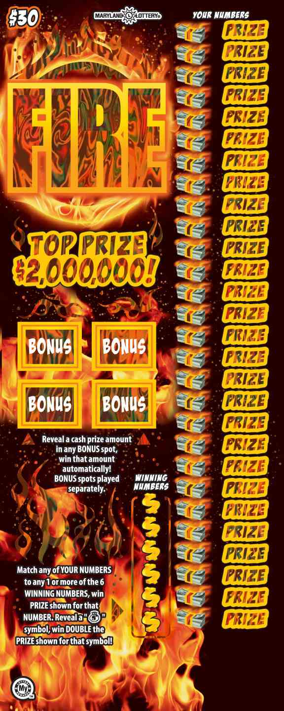 Fire scratchcard - game number #743 - front