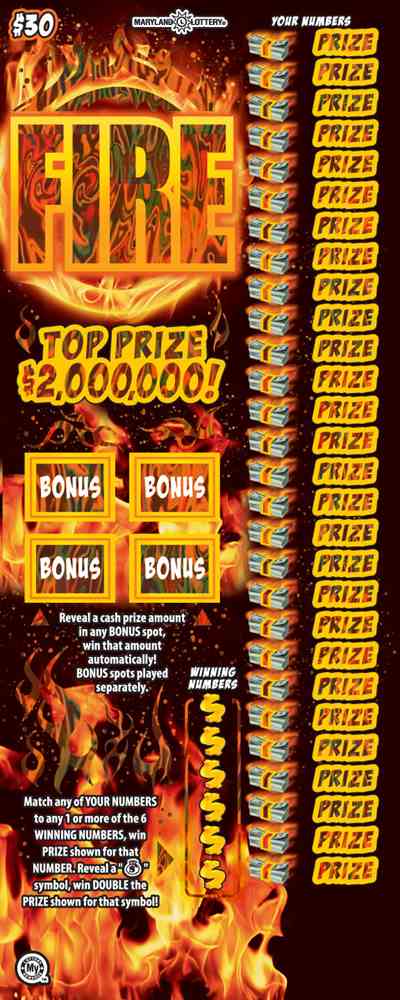 Fire scratchcard - game number #743 - front