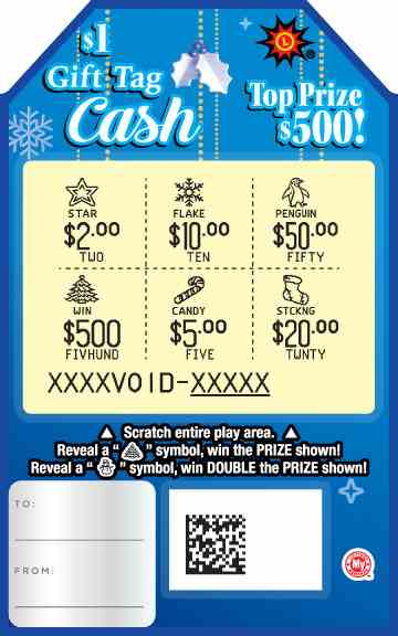Gift Tag Cash scratchcard - game number #713 - front-scratched