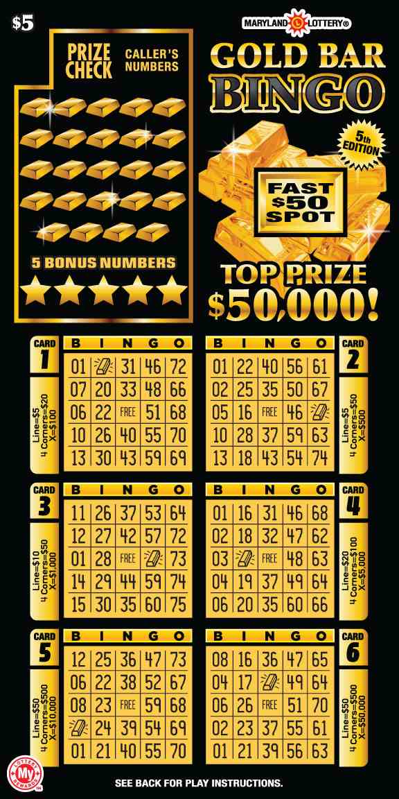 Gold Bar Bingo scratchcard - game number #702 - front