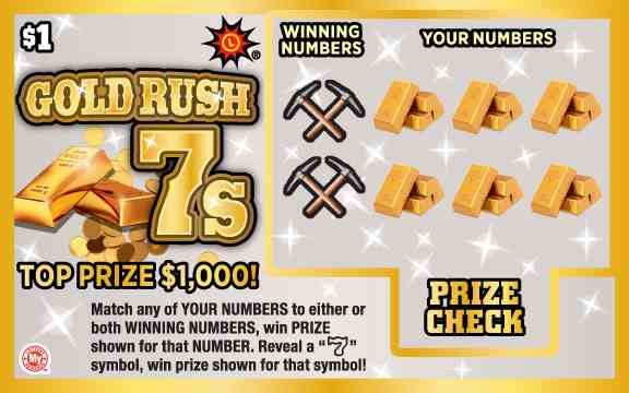 Gold Rush 7S scratchcard - game number #691 - front