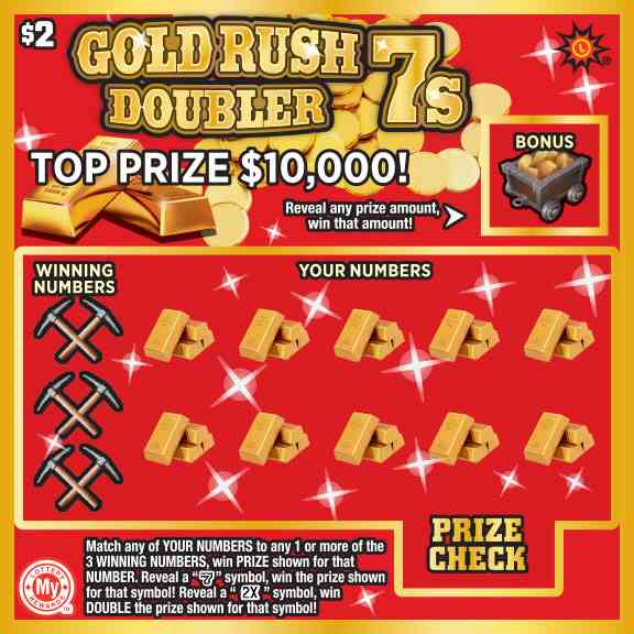 Gold Rush 7S Doubler scratchcard - game number #692 - front