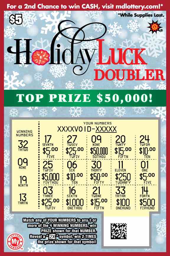 Holiday Luck Doubler scratchcard - game number #716 - front-scratched