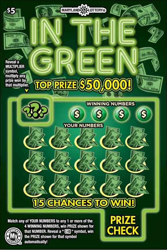 In The Green scratchcard - game number #810 - front