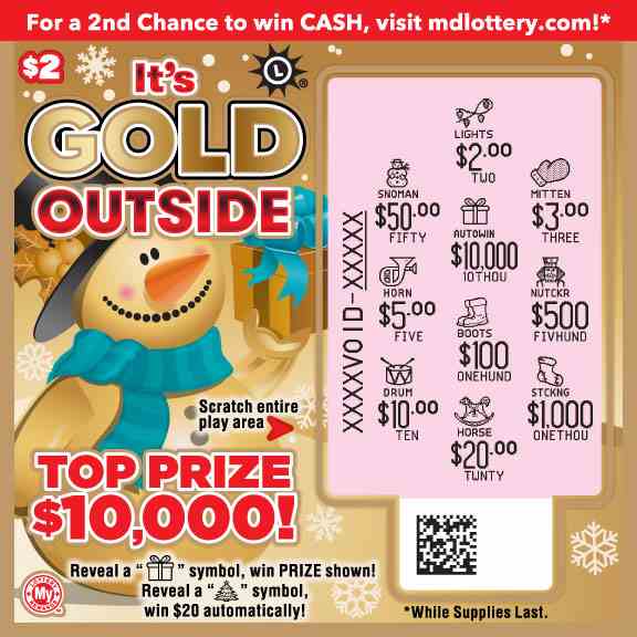 It's Gold Outside scratchcard - game number #714 - front-scratched