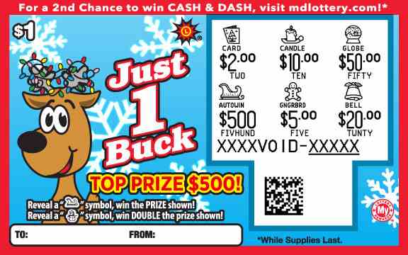 Just 1 Buck scratchcard - game number #767 - front-scratched