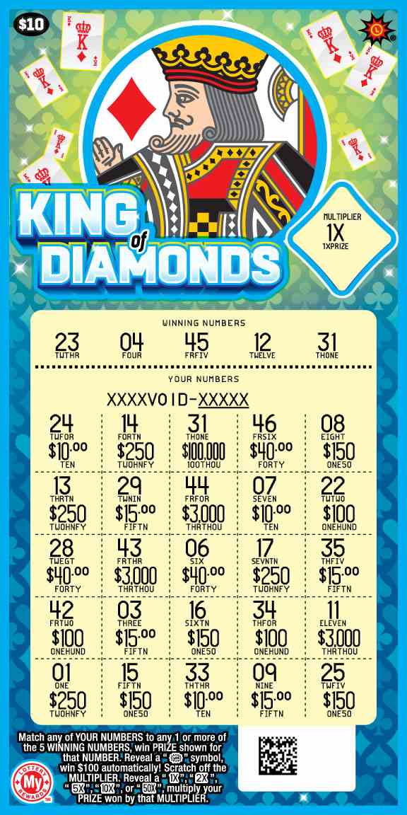Kings & Queens scratchcard - game number #765 - front-scratched