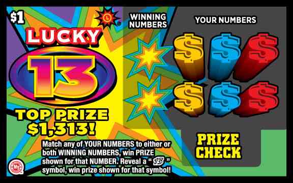 Lucky 13 scratchcard - game number #700 - front