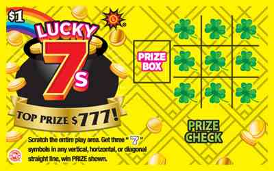 Lucky 7S scratchcard - game number #744 - front