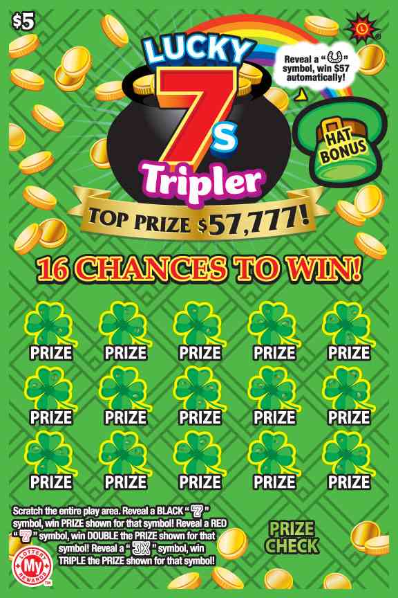 Lucky 7S Tripler scratchcard - game number #746 - front