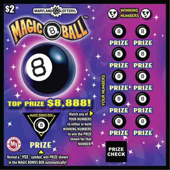 Magic 8 Ball scratchcard - game number #719 - front