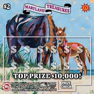 Maryland Treasures scratchcard - game number #790 - front