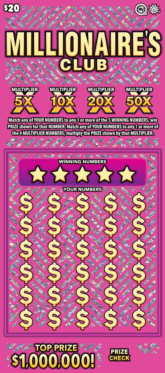 Millionaire's Club scratchcard - game number #704 - front