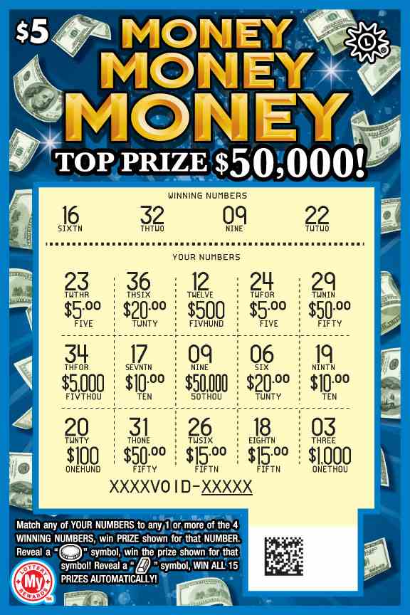 Money Money Money scratchcard - game number #684 - front-scratched