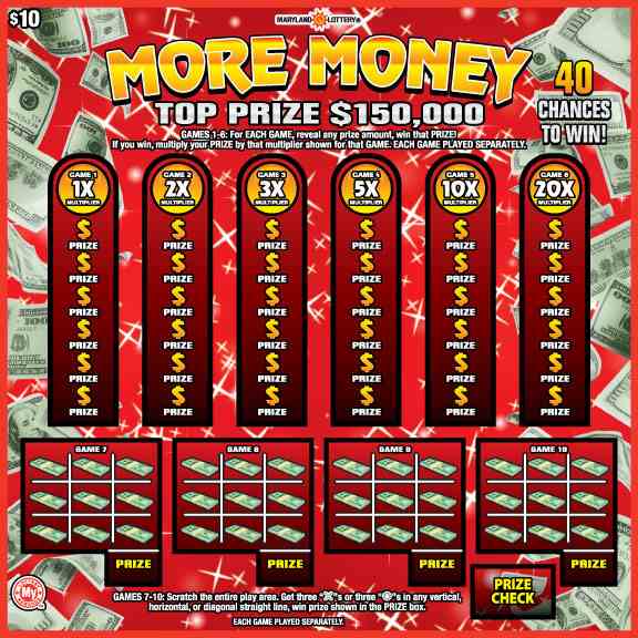 More Money scratchcard - game number #739 - front