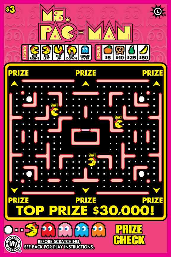 Ms.Pac-Man scratchcard - game number #794 - front