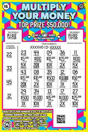 Multiply Your Money scratchcard - game number #805 - front-scratched