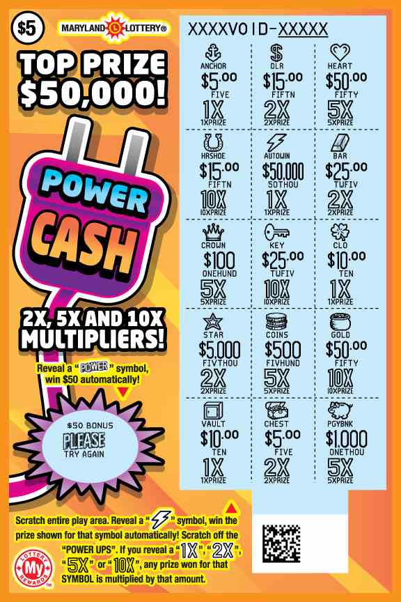 Power Cash scratchcard - game number #678 - front-scratched