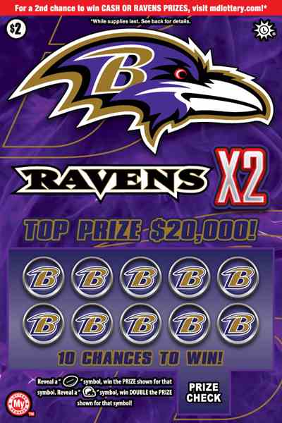 Ravens X2 scratchcard - game number #759 - front