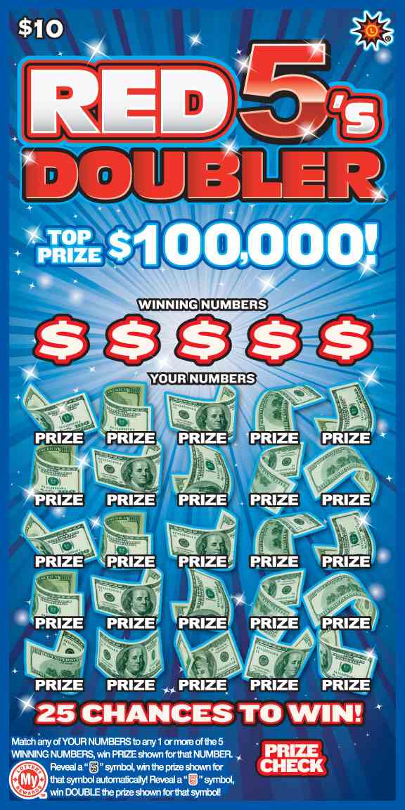 Red 5'S Doubler scratchcard - game number #776 - front