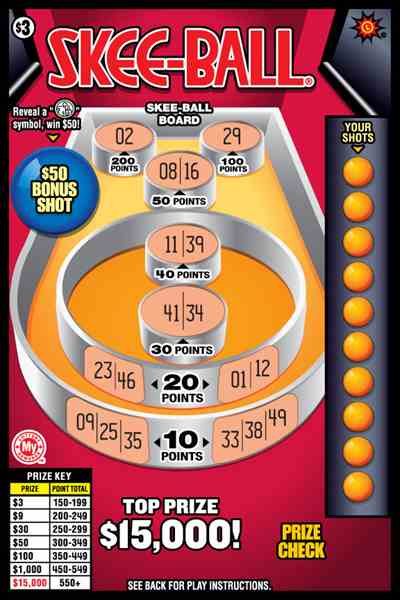 Skee-Ball® scratchcard - game number #687 - front