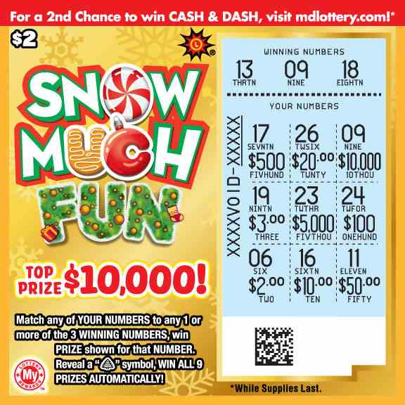 Snow Much Fun scratchcard - game number #768 - front-scratched