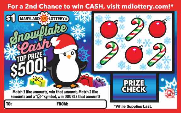 Snowflake Cash scratchcard - game number #752 - front