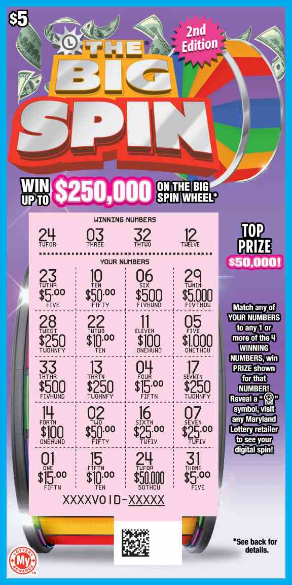 The Big Spin scratchcard - game number #791 - front-scratched