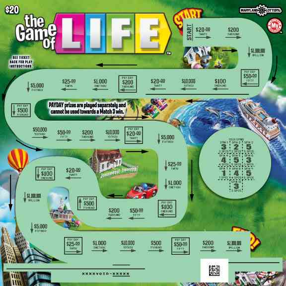 The Game Of Life scratchcard - game number #609 - front-scratched
