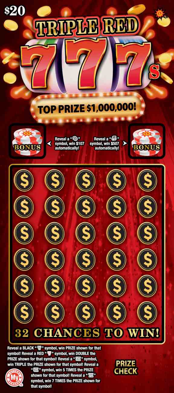 Triple Red 777S scratchcard - game number #803 - front