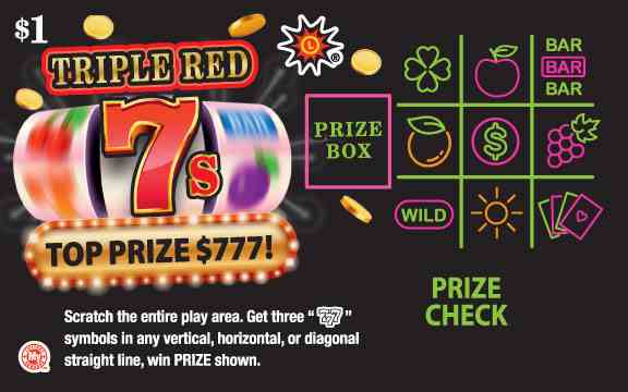 Triple Red 7S scratchcard - game number #798 - front