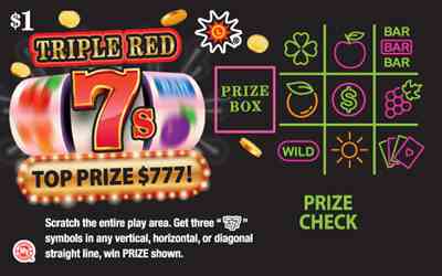 Triple Red 7S scratchcard - game number #798 - front