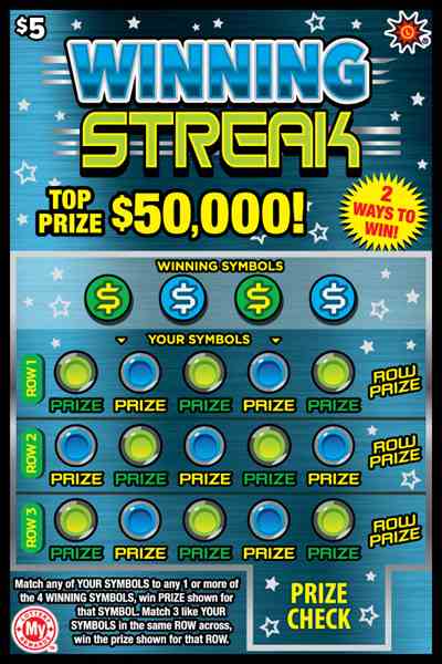 Winning Streak scratchcard - game number #786 - front