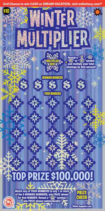 Winter Multiplier scratchcard - game number #824 - front